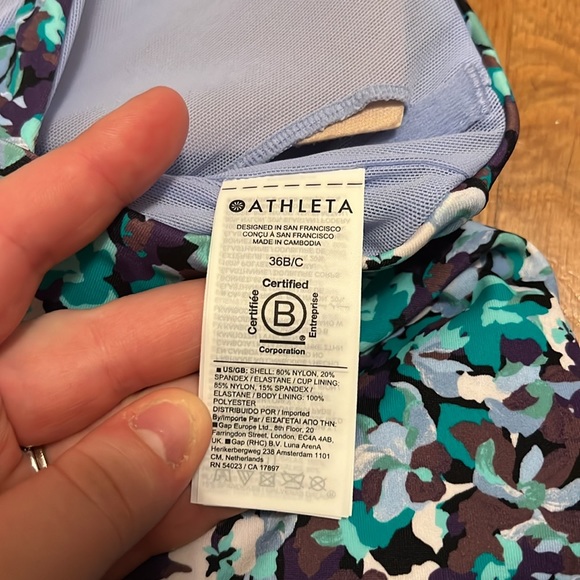Athleta Floral Maldives Tankini 36B/C - Picture 7 of 8